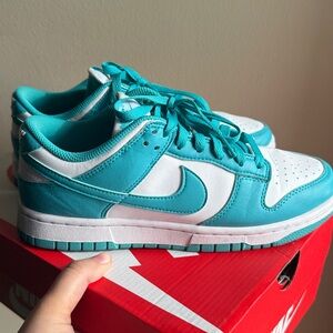 Nike Dunk Low White and Cactus Sneakers